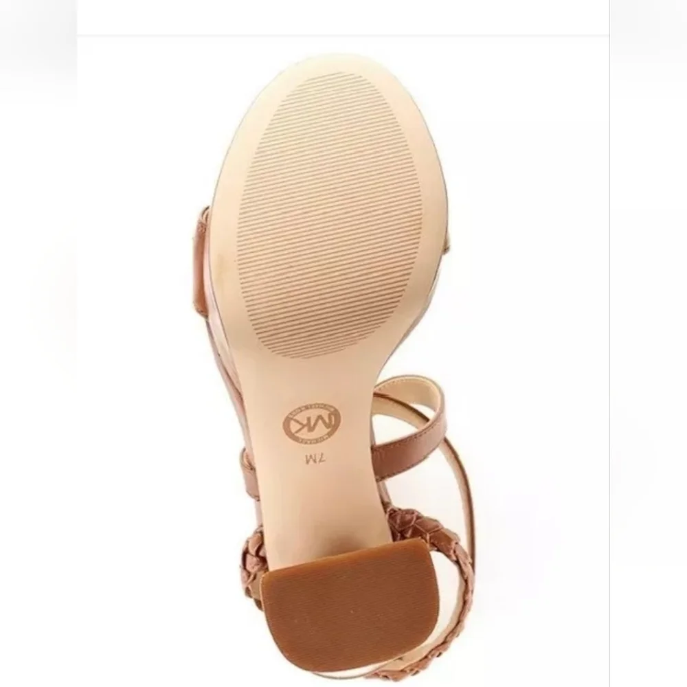 Michael Kors Kailey Brown Leather Platform Sandals 10 NWT